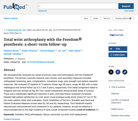 Rupert's research as part of a team in Wrightington is published