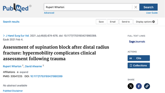 Mr Wharton's article appears in Journal of Hand Surgery, European
