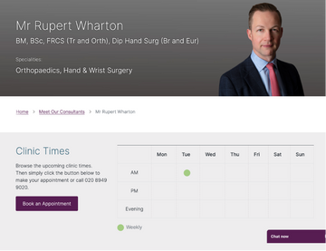 Mr Rupert Wharton | Hand, Wrist and Upper Limb Surgeon